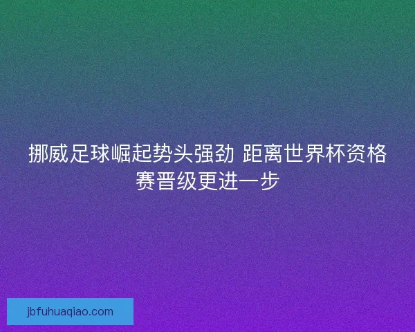 挪威足球崛起势头强劲 距离世界杯资格赛晋级更进一步