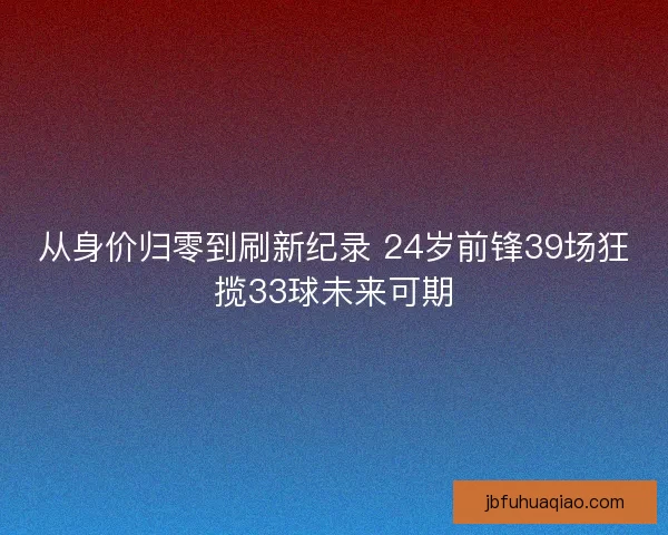 从身价归零到刷新纪录 24岁前锋39场狂揽33球未来可期